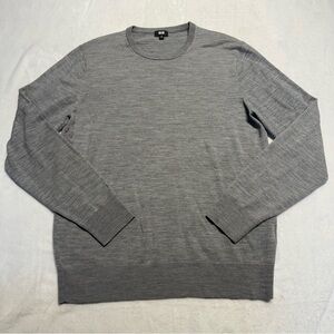 Uniqlo Wool Sweater Wool Pullover Light Gray Men’s Medium *with hole